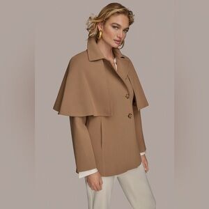 NWOT Donna Karan Tan Cape Jacket